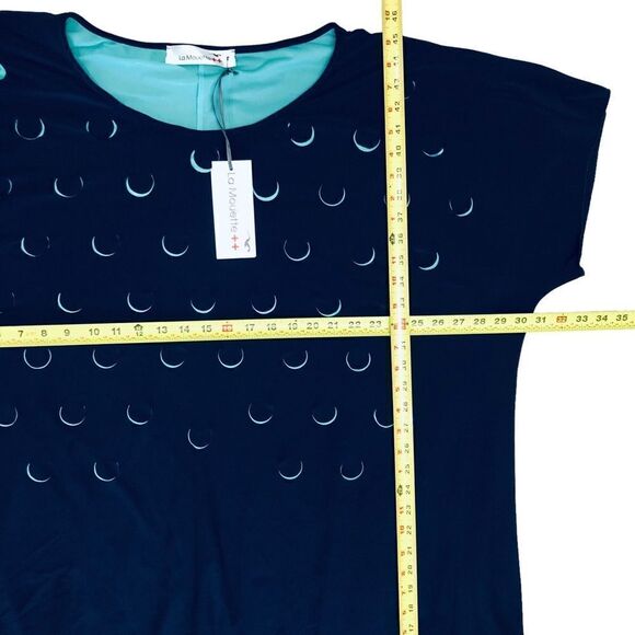 NEW La Mouette Plus Dress Blue Teal Laser Cut-Outs Tulle Layers 56(US: 30W) - Picture 11 of 16